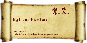Nyilas Karion névjegykártya